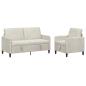 Preview: Sofa Set mit Stauraum 2 stk. Creme Polyester