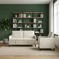 Preview: Sofa Set mit Stauraum 2 stk. Creme Polyester