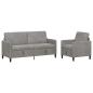 Preview: Sofa Set mit Stauraum 2 stk. Hellgrau Polyester