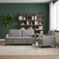 Preview: Sofa Set mit Stauraum 2 stk. Hellgrau Polyester
