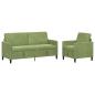 Preview: Sofa Set mit Stauraum 2 stk. Hellgrün Polyester
