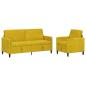 Preview: Sofa Set mit Stauraum 2 stk. Gelb Polyester