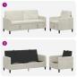 Preview: Sofa Set mit Stauraum 2 stk. Creme Polyester