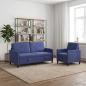 Preview: Sofa Set mit Stauraum 2 stk. Polizeiblau Polyester