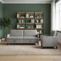 Preview: ARDEBO.de - Sofa Set mit Stauraum 2 stk. Hellgrau Polyester