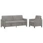 Preview: Sofa Set mit Stauraum 2 stk. Hellgrau Polyester
