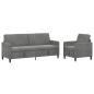 Preview: Sofa Set mit Stauraum 2 stk. Dunkelgrau Polyester