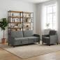 Preview: Sofa Set mit Stauraum 2 stk. Dunkelgrau Polyester