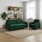 Preview: Sofa Set mit Stauraum 2 stk. Dunkelgrün Polyester