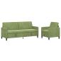 Preview: Sofa Set mit Stauraum 2 stk. Hellgrün Polyester