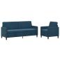 Preview: Sofa Set mit Stauraum 2 stk. Blau Polyester