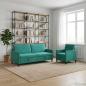Preview: ARDEBO.de - Sofa Set mit Stauraum 2 stk. Türkis Polyester