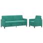 Preview: Sofa Set mit Stauraum 2 stk. Türkis Polyester