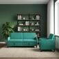 Preview: Sofa Set mit Stauraum 2 stk. Türkis Polyester
