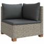 Preview: 5 Stk. Rattan-Lounge-Set mit Kissen GENDT Naturrattan Kubu Grau