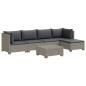 Preview: 6 Stk. Rattan-Lounge-Set mit Kissen GENDT Naturrattan Kubu Grau