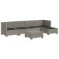 Preview: 6 Stk. Rattan-Lounge-Set mit Kissen GENDT Naturrattan Kubu Grau