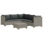 Preview: 6 Stk. Rattan-Lounge-Set mit Kissen GENDT Naturrattan Kubu Grau