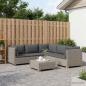 Preview: 6 Stk. Rattan-Lounge-Set mit Kissen GENDT Naturrattan Kubu Grau