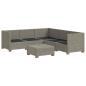 Preview: 6 Stk. Rattan-Lounge-Set mit Kissen GENDT Naturrattan Kubu Grau