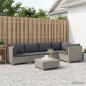 Preview: 6 Stk. Rattan Lounge Set mit Kissen GENDT Naturrattan Kubu Grau