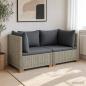 Preview: 2 Stk. Rattan-Lounge-Set mit Kissen GENDT Naturrattan Kubu Grau