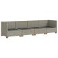 Preview: 4 Stk. Rattan-Lounge-Set mit Kissen GENDT Naturrattan Kubu Grau