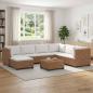 Preview: ARDEBO.de - 8 Stk. Rattan-Lounge-Set mit Kissen GENDT Naturrattan Natur