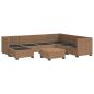Preview: 8 Stk. Rattan-Lounge-Set mit Kissen GENDT Naturrattan Natur