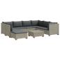 Preview: 9 Stk. Rattan Lounge Set mit Kissen GENDT Naturrattan Kubu Grau