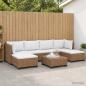 Preview: 7 Stk. Rattan-Lounge-Set mit Kissen GENDT Naturrattan Natur