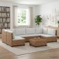 Preview: ARDEBO.de - 7 Stk. Rattan Lounge Set mit Kissen GENDT Naturrattan Natur
