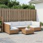 Preview: 7 Stk. Rattan Lounge Set mit Kissen GENDT Naturrattan Natur