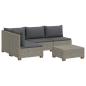 Preview: 5 Stk. Rattan-Lounge-Set mit Kissen GENDT Naturrattan Kubu Grau