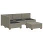 Preview: 5 Stk. Rattan-Lounge-Set mit Kissen GENDT Naturrattan Kubu Grau