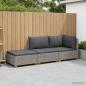 Preview: 3 Stk. Rattan-Lounge-Set mit Kissen GENDT Naturrattan Kubu Grau