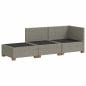 Preview: 3 Stk. Rattan-Lounge-Set mit Kissen GENDT Naturrattan Kubu Grau