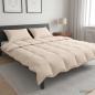 Preview: ARDEBO.de - Bettwäsche-Set 2 stk. 200 x 200 cm 250 g/m² Natur-Kapok Beige