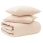 Preview: ARDEBO.de - Bettwäsche-Set 2 stk. 155 x 220 cm Für alle Jahreszeiten Beige