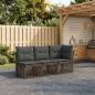Preview: ARDEBO.de - Gartensofa-set 3 stk. 3-Sitzanzahl Grau Poly-Rattan