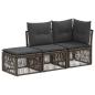 Preview: Gartensofa-set 3 stk. 3-Sitzanzahl Grau Poly-Rattan