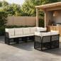 Preview: ARDEBO.de - Gartensofa-set 7 stk. 7-Sitzanzahl Schwarz Poly-Rattan