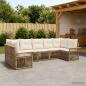 Preview: ARDEBO.de - Gartensofa-set 7 stk. 7-Sitzanzahl Beige Poly-Rattan