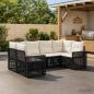 Preview: ARDEBO.de - Gartensofa-set 6 stk. 6-Sitzanzahl Schwarz und Cremeweiß
