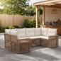 Preview: ARDEBO.de - Gartensofa-set 6 stk. 6-Sitzanzahl Beige und Cremeweiß