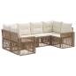 Preview: Gartensofa-set 6 stk. 6-Sitzanzahl Beige und Cremeweiß