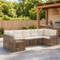 Preview: ARDEBO.de - Gartensofa-set 7 Stk. 7-Sitzanzahl Beige und Cremeweiß