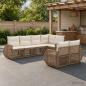 Preview: ARDEBO.de - Gartensofa-set 7 stk. 7-Sitzanzahl Beige und Cremeweiß