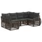Preview: Gartensofa-set 6 stk. 6-Sitzanzahl Grau und Dunkelgrau