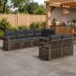 Preview: ARDEBO.de - Gartensofa-set 7 stk. 7-Sitzanzahl Grau Poly-Rattan